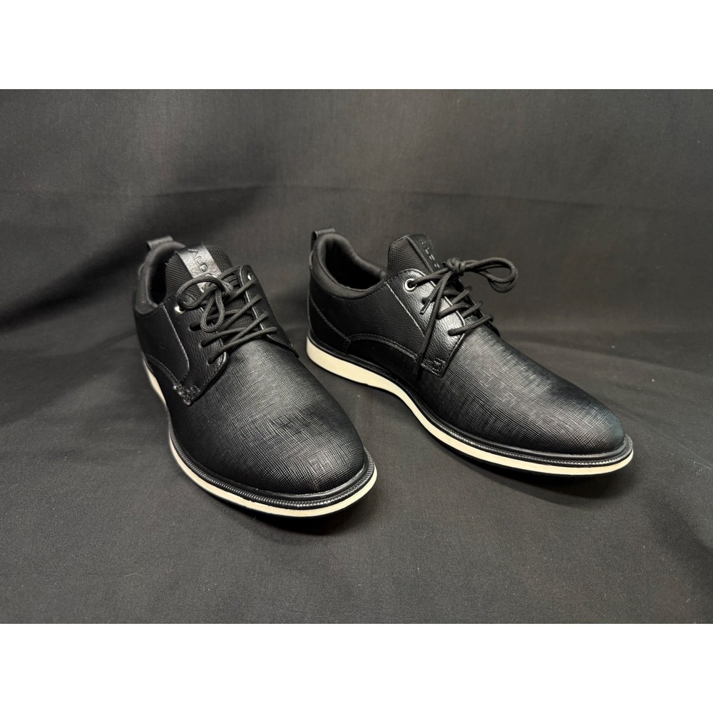 ALDO Lawson Mens Black Textured Faux Leather Lace Up Dress‎ Shoes Size 7.5 M